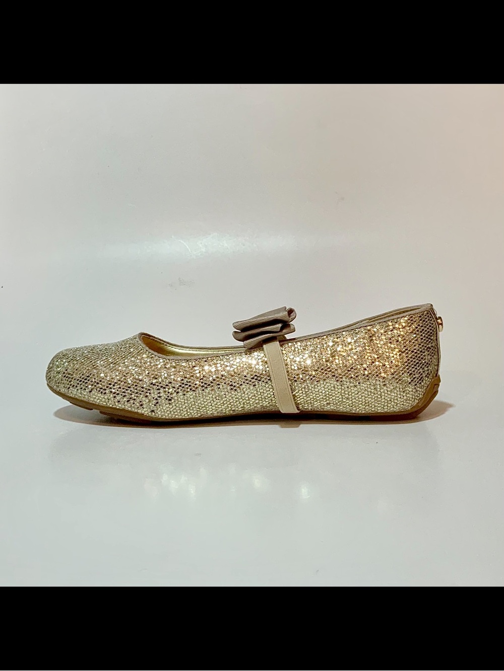MICHAEL Michael Kors Kids Gold Sparkle Mary Jane Flats with Bow - Picture 4 of 13